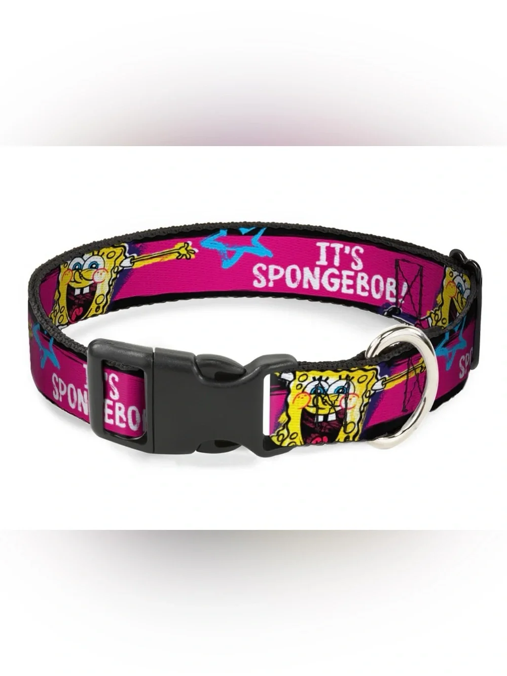 BUCKLE DOWN PLASTIC CLIP COLLSR ITS SPONGEBOB!!! NWT SMALL 1”